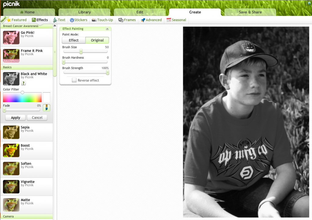 Uploaded photo changed to black and white
